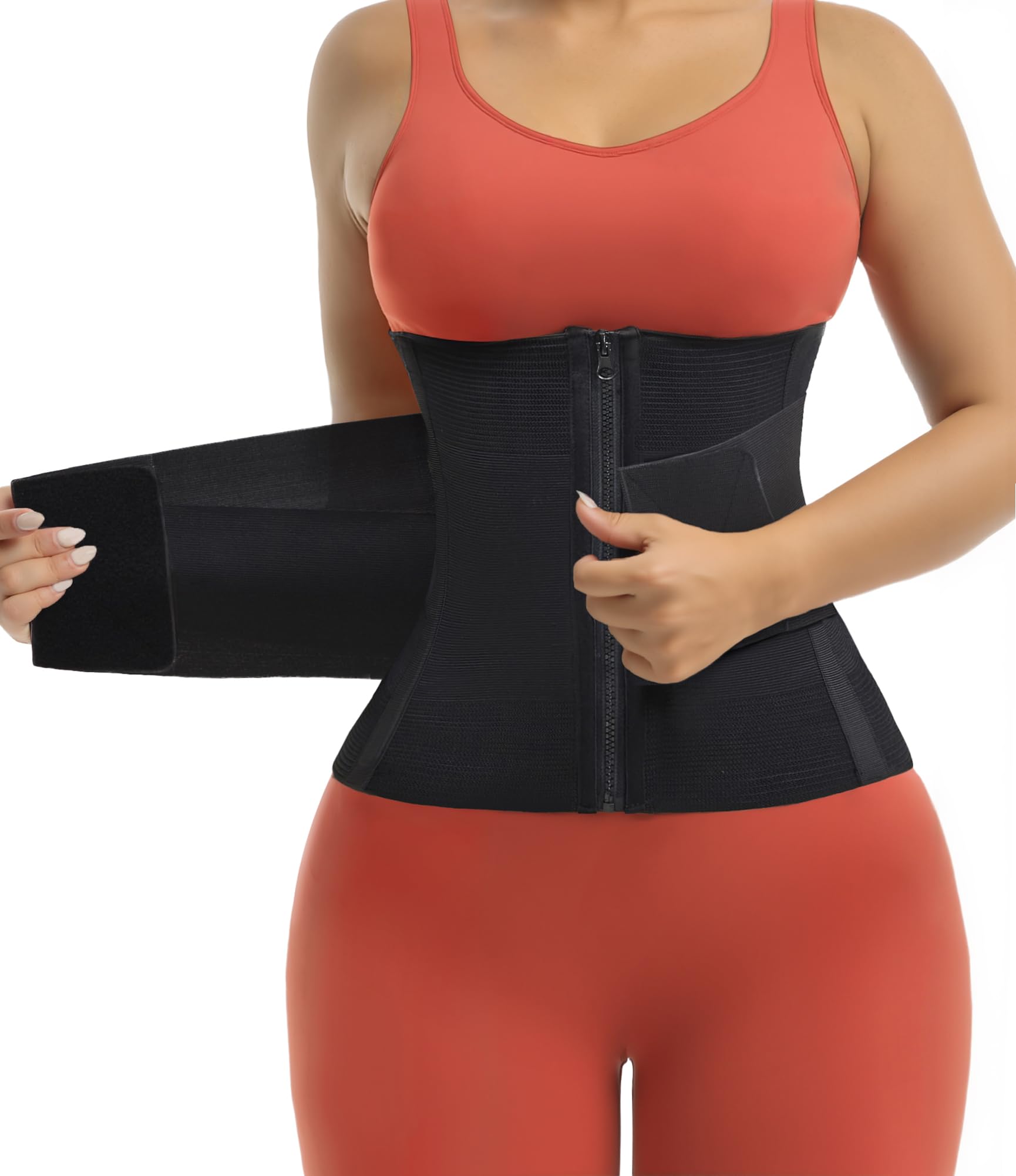 YIANNA Waist Trainer Belt Waist Cincher Tummy Control Body Shaper for Women Sports Girdle Lumbar Support with Double Wrap