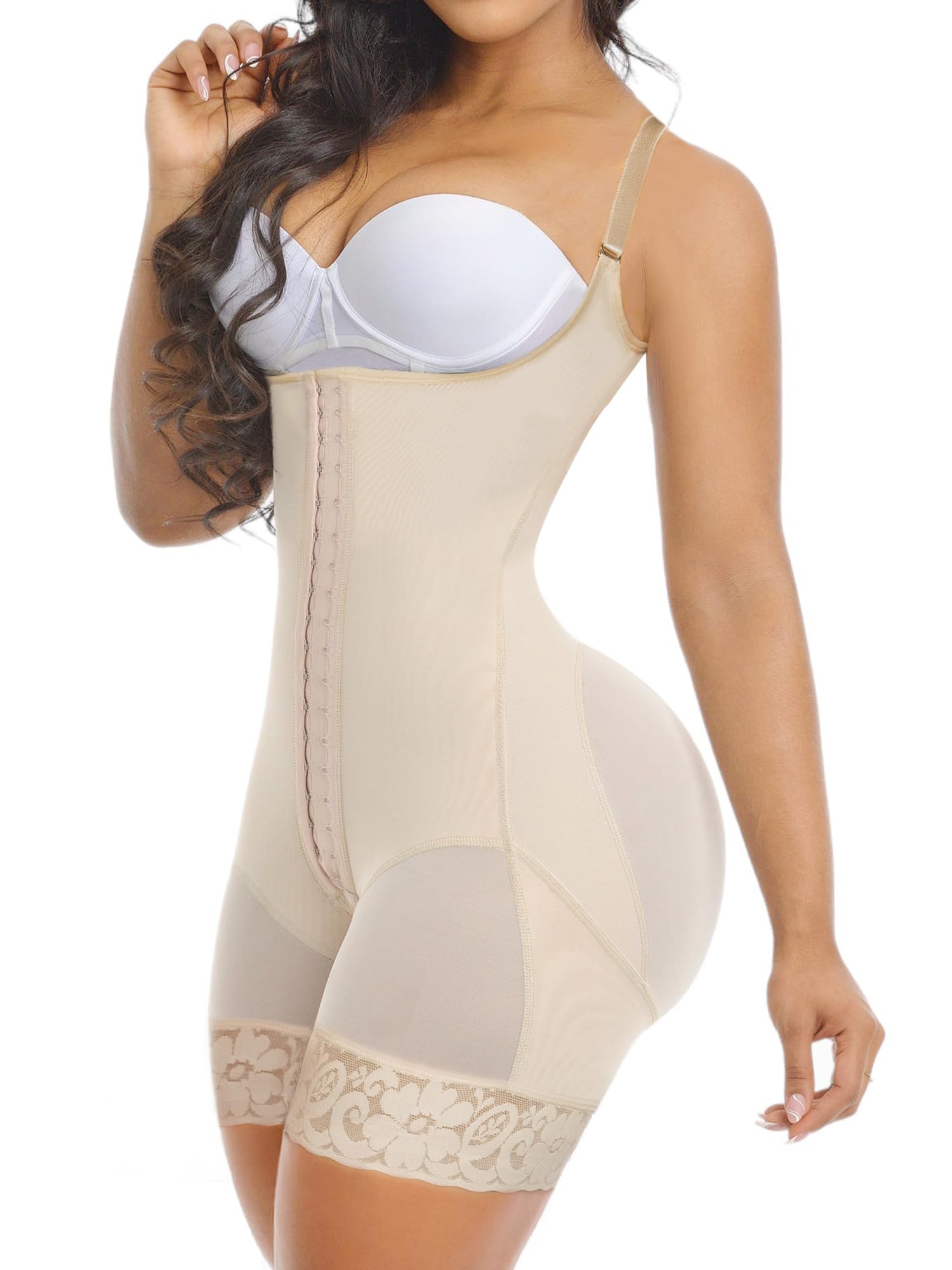 YIANNA Fajas Colombianas Shapewear for Women Tummy Control Post Surgery Compression Garment with Zipper Crotch
