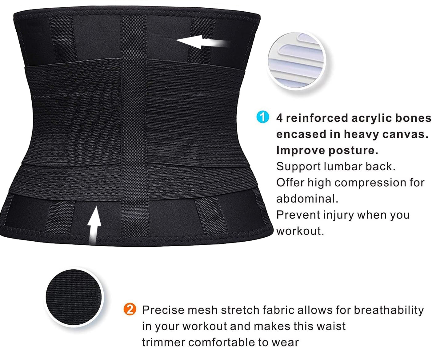 YIANNA Waist Trainer Belt Waist Cincher Trimmer